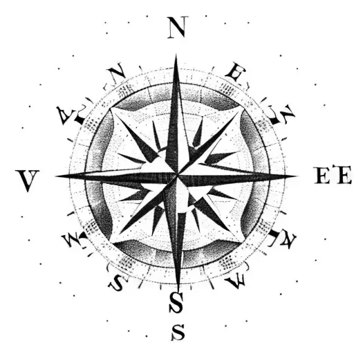 A Compass Rose Made Entirely Out Of Currency Symbols From Different Countries