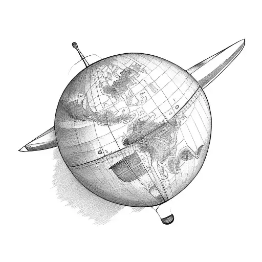 Globe With Airplane Going Around