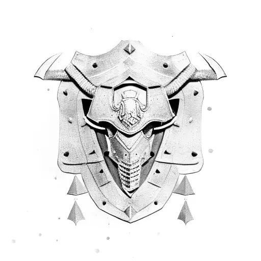 A Roman Shoulder Armor Plate With A Raging Bull