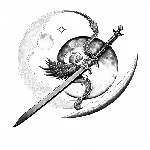Sword With Moon And Fire