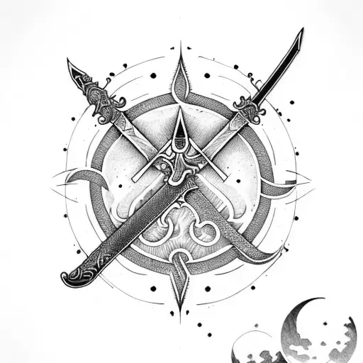 Sword With Moon And Fire