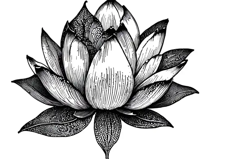 Thai Lotus Flower With Sak Yant