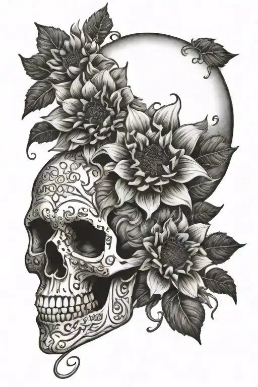 Skull Sunflowrs Birth Of Child