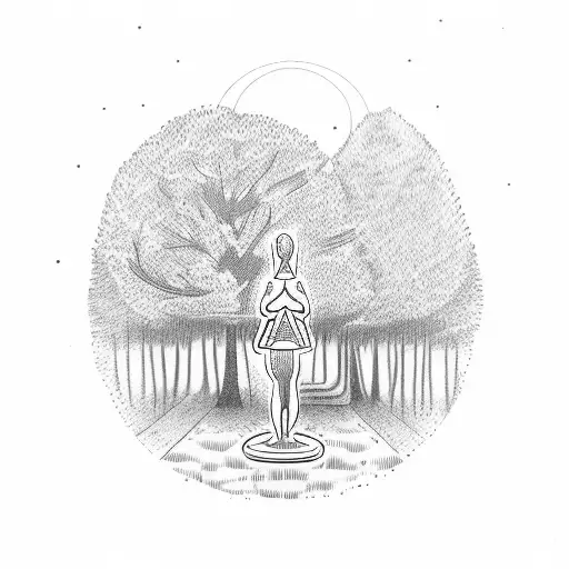 Figure Meditating Under A Tree