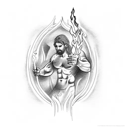 Greek God Holding Fire