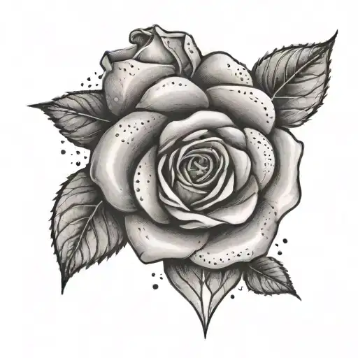 A Newborn Boy Cradled In A Half Heart With A Single Line Rose