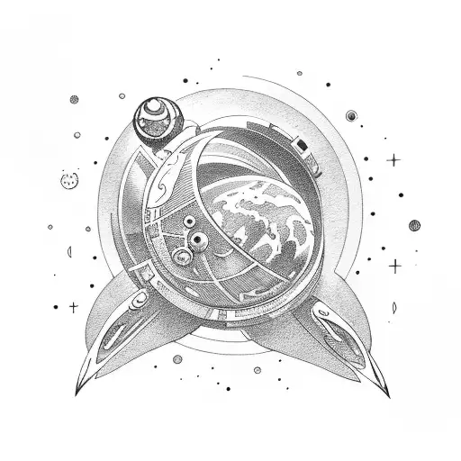 Spaceship With Planet