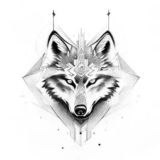 Anarchy Symbol With Wolves