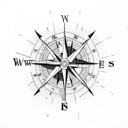 Compass With Mountains