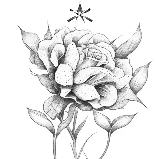 Cross With August And November Birth Flower