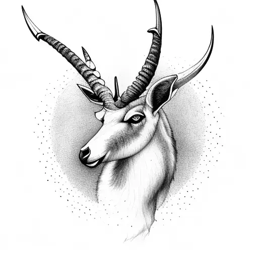 A Realistic Portrait Of An Oryx With A Nature-inspired Pattern As Its Fur