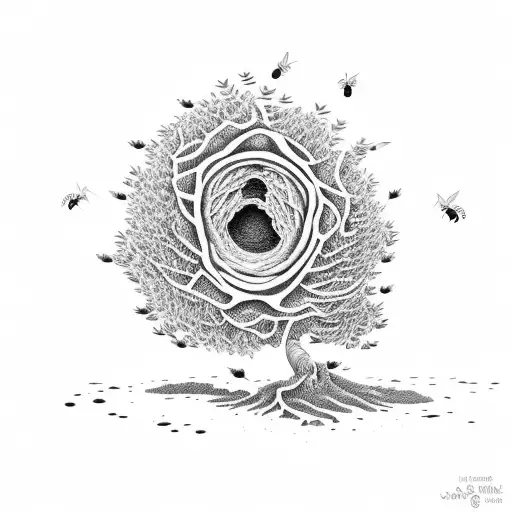 A Bees Nest In A Bonsai Tree