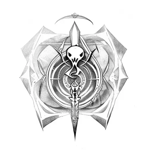 Scythe With An Hourglass