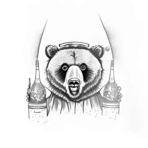 Abe Lincoln Riding A Grizzly Bear Holding An Ar And A Busch Light