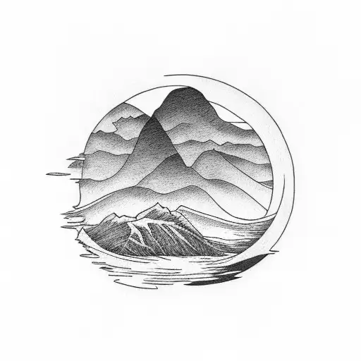 Mountiain Sunset Scene