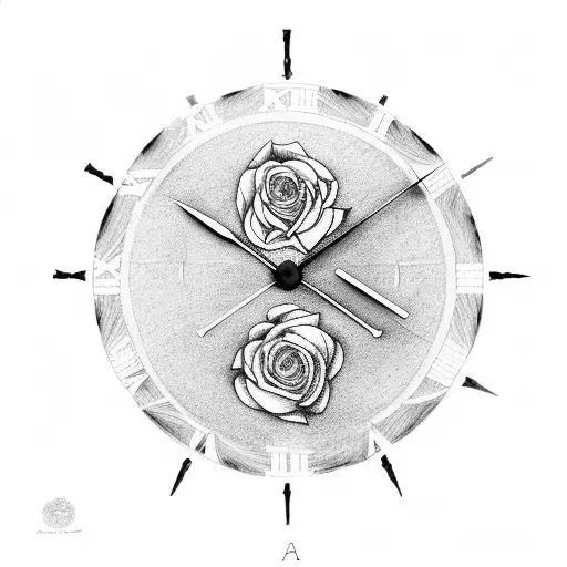 Rose And A Clock And A Man Going Upstairs To Heaven