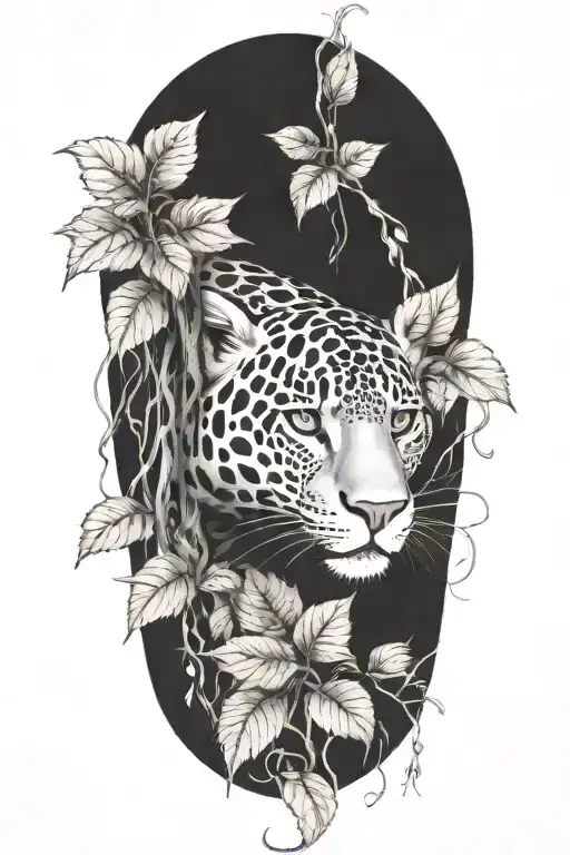 Amazon Vines And A Jaguar Emerging