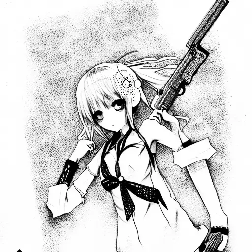 Anime Girl With Gun