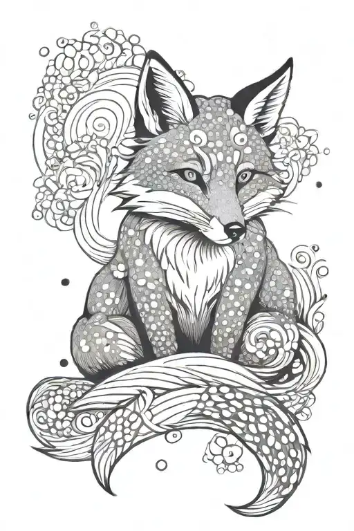 Fox In Japanese Style Tattoo Featuring