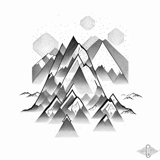 A Mountain Range As The Top Of The Middle Mountain Has A Diamond Which Is The Peak Of The Mountain