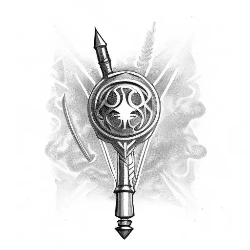 The Word Mace With An Actual Mace Hanging From The C