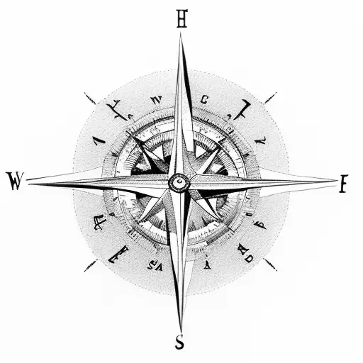 Compass With Map And Clock