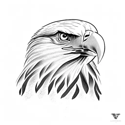 Bald Eagle With American Flag