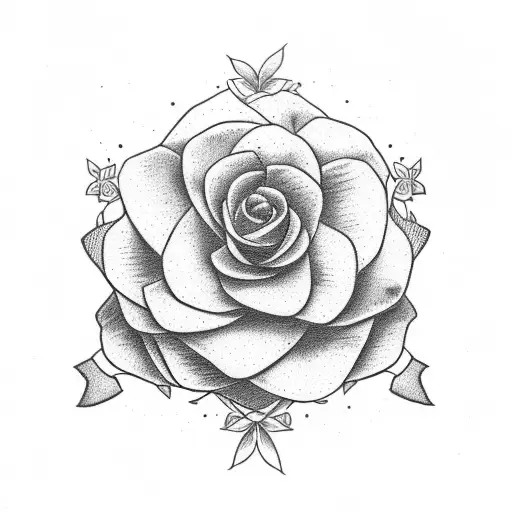 Flower With Cancer Ribbon