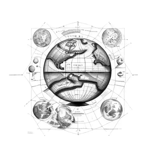 A Realistic Portrait Of Atlas With A Blueprint Of The Earth As A Background