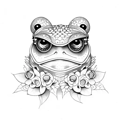 Frog And Owl With Flowers
