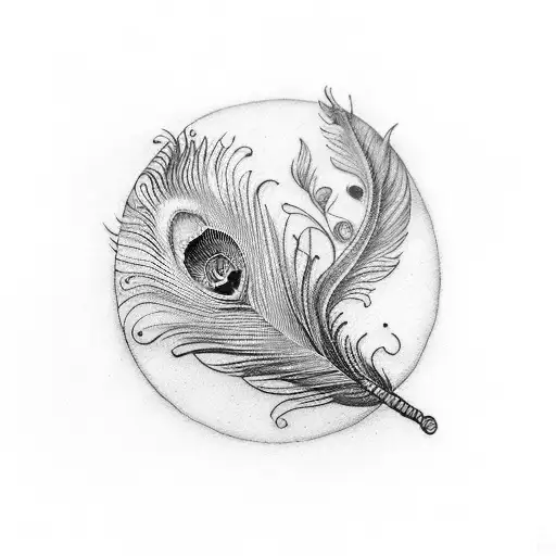 Flute Peacock Feather Trishul