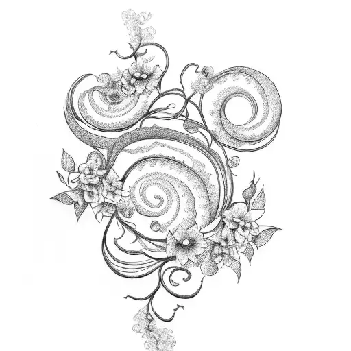 A Winding Path Of Delicate Flowers Joined On A Vine