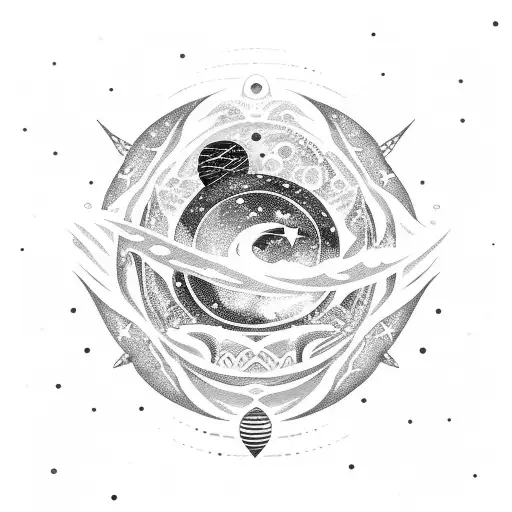 Space Themed Tribal With Stars And Waves Like The Ocean