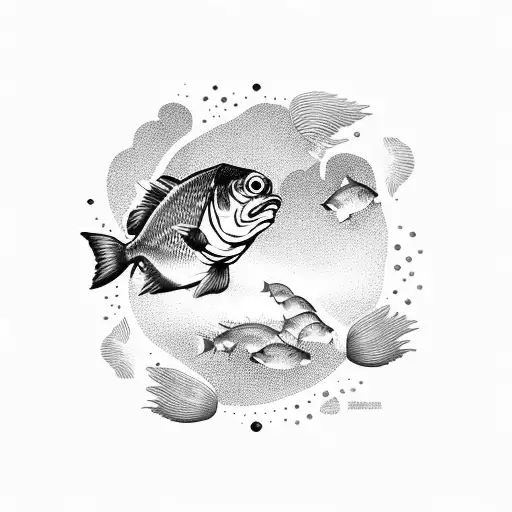 A Scoop Of 5 Large Fish Swimming