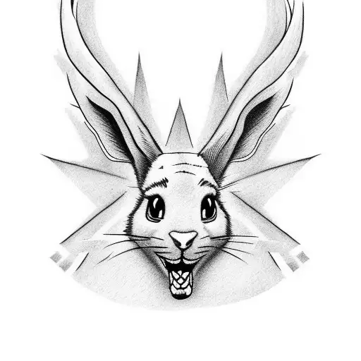 Create A Tattoo Of Bad Bunny Wearing A Lacrosse Jersey