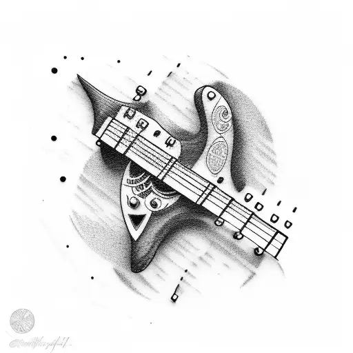 Bass Guitar And Cross