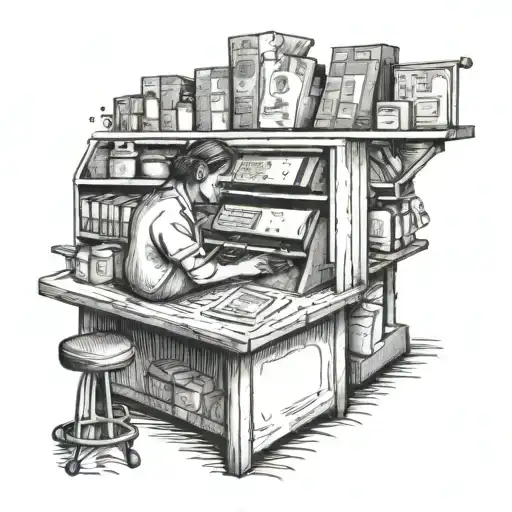 A Cashier Scanning Music Notes As Groceries At A Checkout Counter