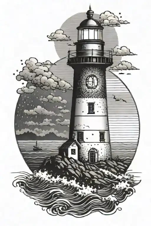 Lighthouse In The Sea