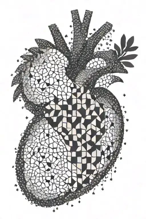 A Tattoo Of A Pixelated Heart Symbolizing Love For Your Family And Pets