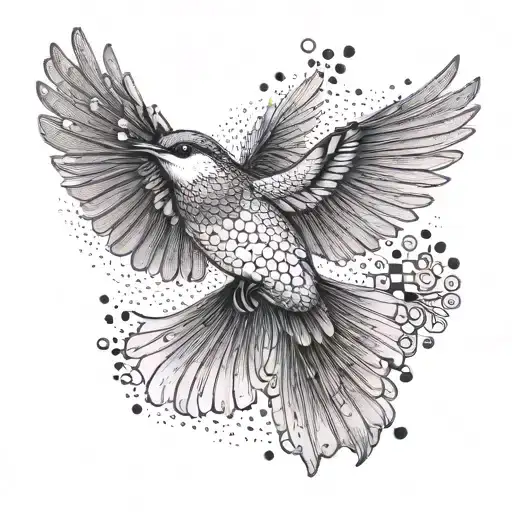 Fantail Bird In Mid Flight