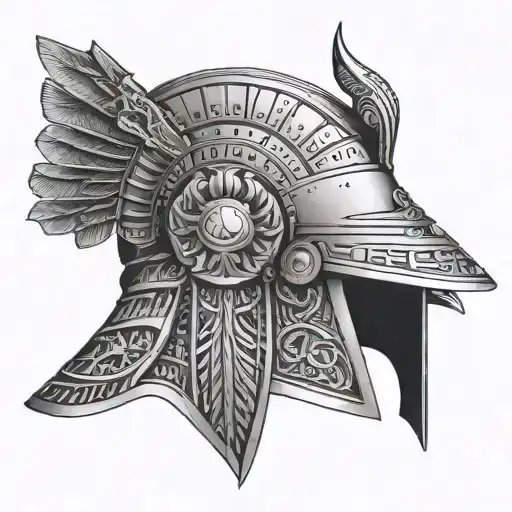 Create A Gladiator Helmet With Intricate Egyptian Hieroglyphics As The Visor