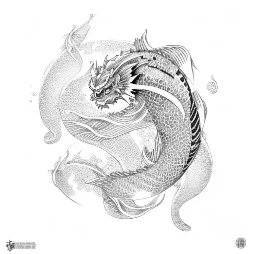 Japanese Dragon Tiger Koi Fish