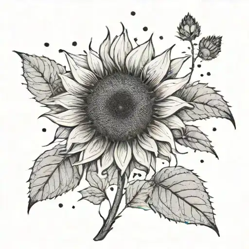 Giant Sunflower Forest With Girl Walking Through