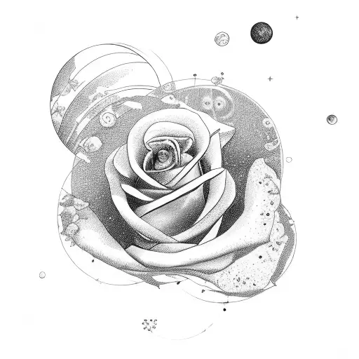 Planet Venus With Roses Sleeve Design