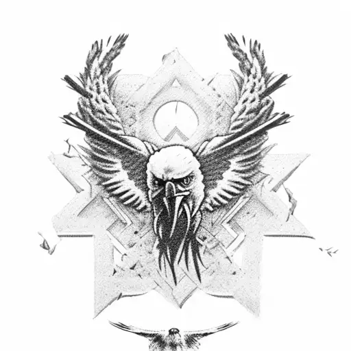 Guns And Roses With Bald Eagle