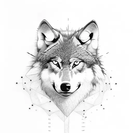 A Wolf Face With Blue Eyes