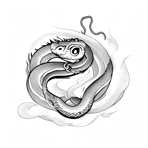 Flames With Snake Coming Around