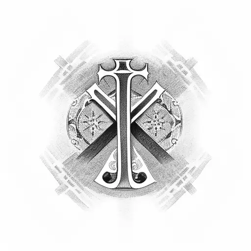 Christian Cross With Tulips