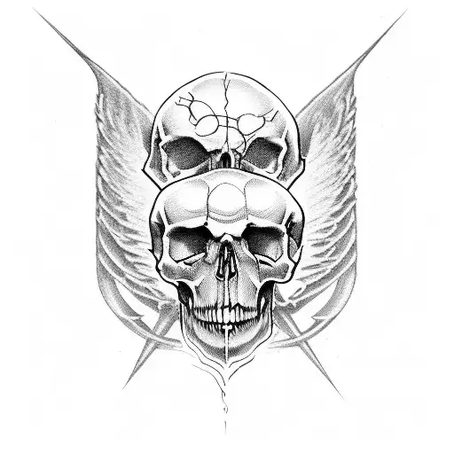 Angell Of Death Catching A Humen Skull