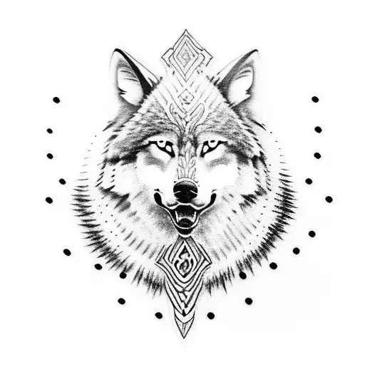 Polynesian Wolf Tattoo In Shoulder